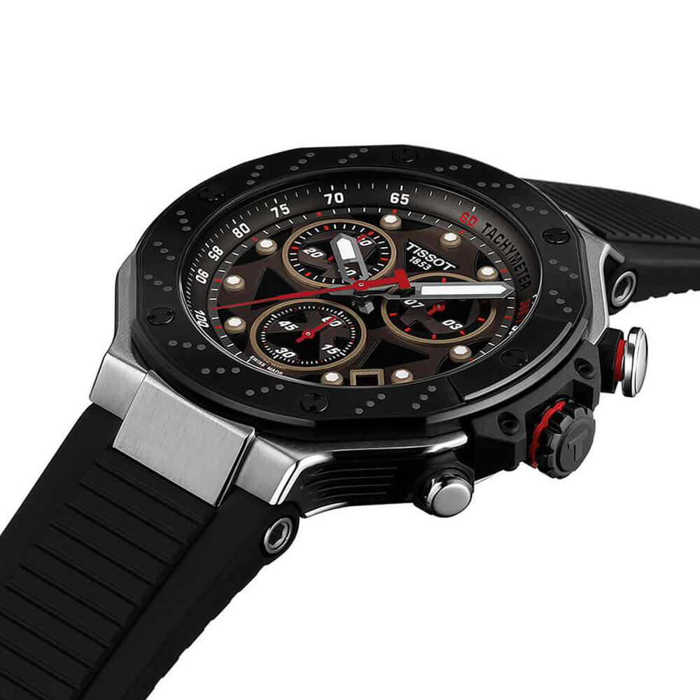 Tissot T-Race MotoGP Quartz Chronograph 45mm Dark Grey Dial Black Rubber Strap Watch