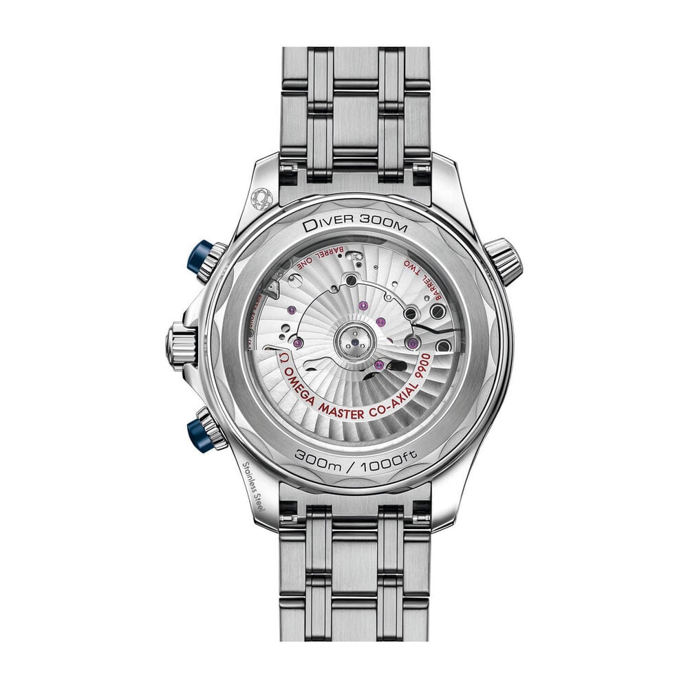 Omega Seamaster Diver 300 Chrono Blue Dial Mens Silver Bracelet Watch image number 1