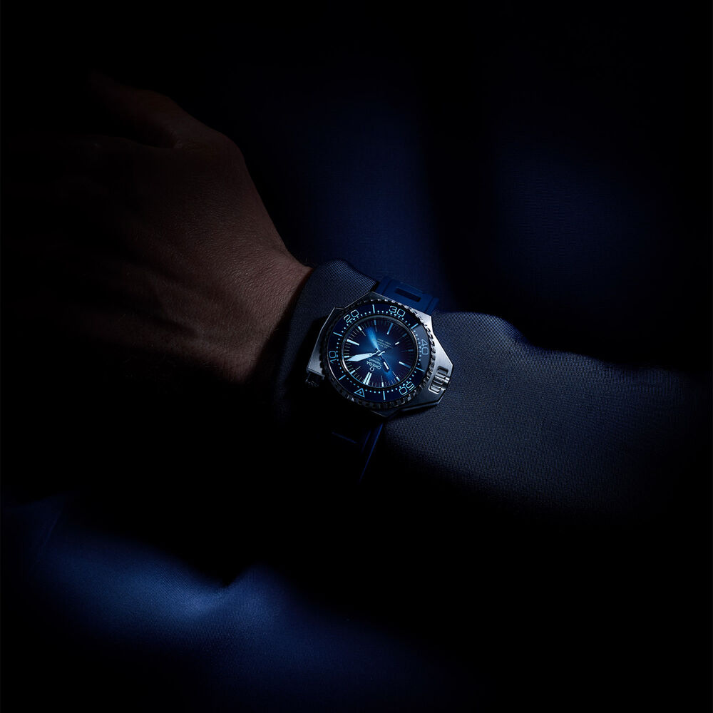 OMEGA Seamaster Ploprof 1200M 55x45mm Summer Blue Dial Blue Rubber Strap Watch image number 5