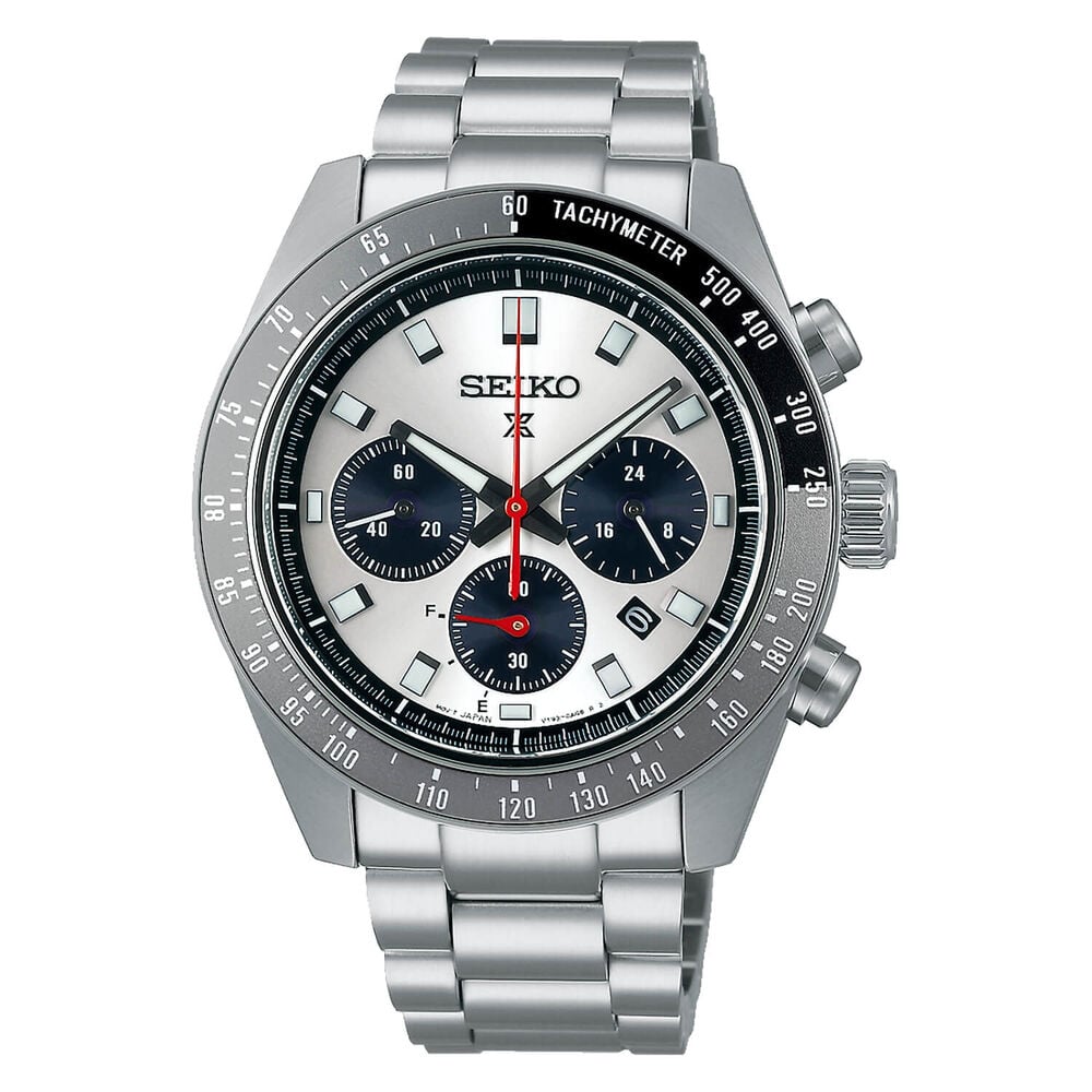 Seiko Prospex Speedmaster Go Large 41.4mm Black & Silver Dial Black Bezel Watch image number 0