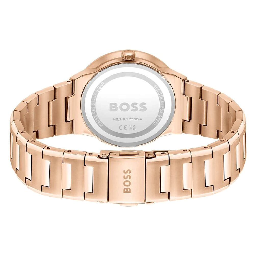 BOSS Breath 34mm Grey Dial Rose Gold Bracelet Watch image number 1