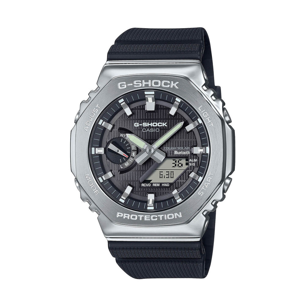 G-SHOCK Metal Covered 49.3mm Dial Black Resin Strap Watch image number 0