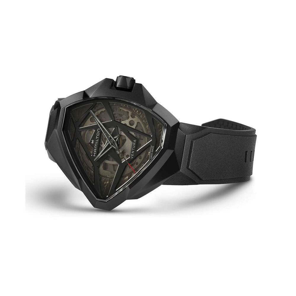 Hamilton Ventura Edge Skeleton 51x47mm Dial Black Rubber Strap Watch image number 2