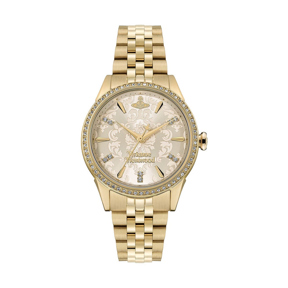 Vivienne Westwood Little Wallace 32mm Champagne Dial Gold Steel Bracelet Watch image number 0