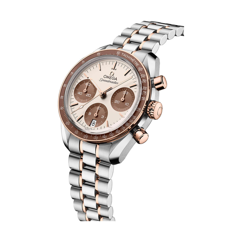 OMEGA Speedmaster 38mm Ivory Dial Steel & Sedna Gold Bracelet Watch