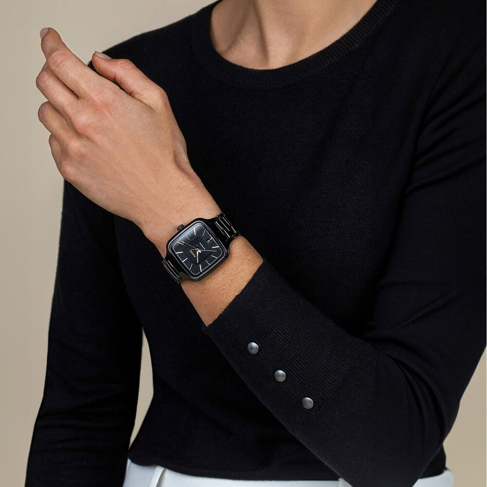Rado True Square 38mm Black Dial Black Ceramic Case Watch image number 6