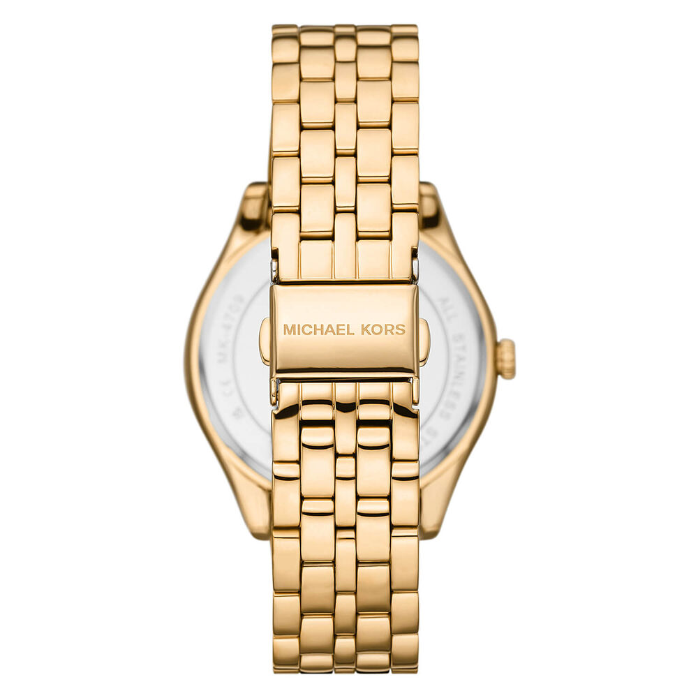 Michael Kors Harlowe 38mm Yellow Gold Crystal Dial & Bezel Bracelet Watch image number 2