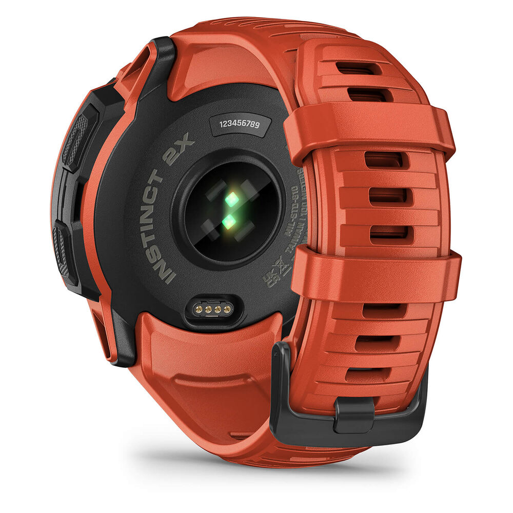 Garmin Instinct 2x Solar Flame Red 50mm Silicone Strap Watch image number 3