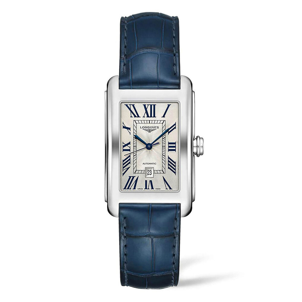 Longines Elegance DolceVita Silver Dial Blue Leather Strap Men's Watch image number 0