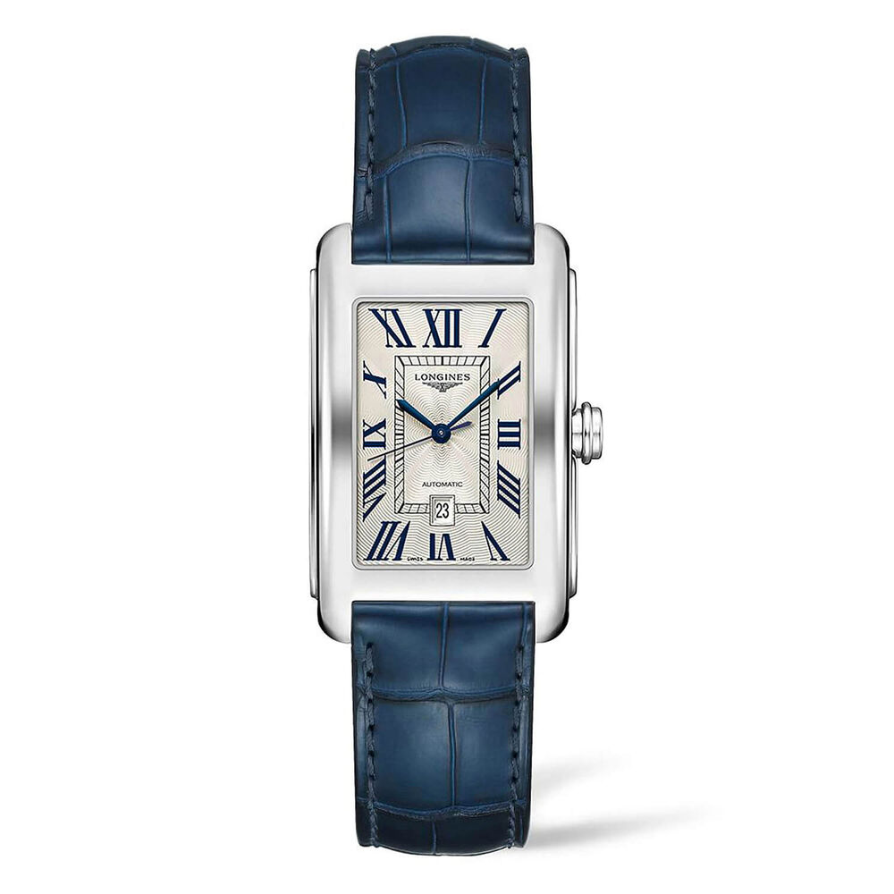 Longines Elegance DolceVita Silver Dial Blue Leather Strap Men's Watch