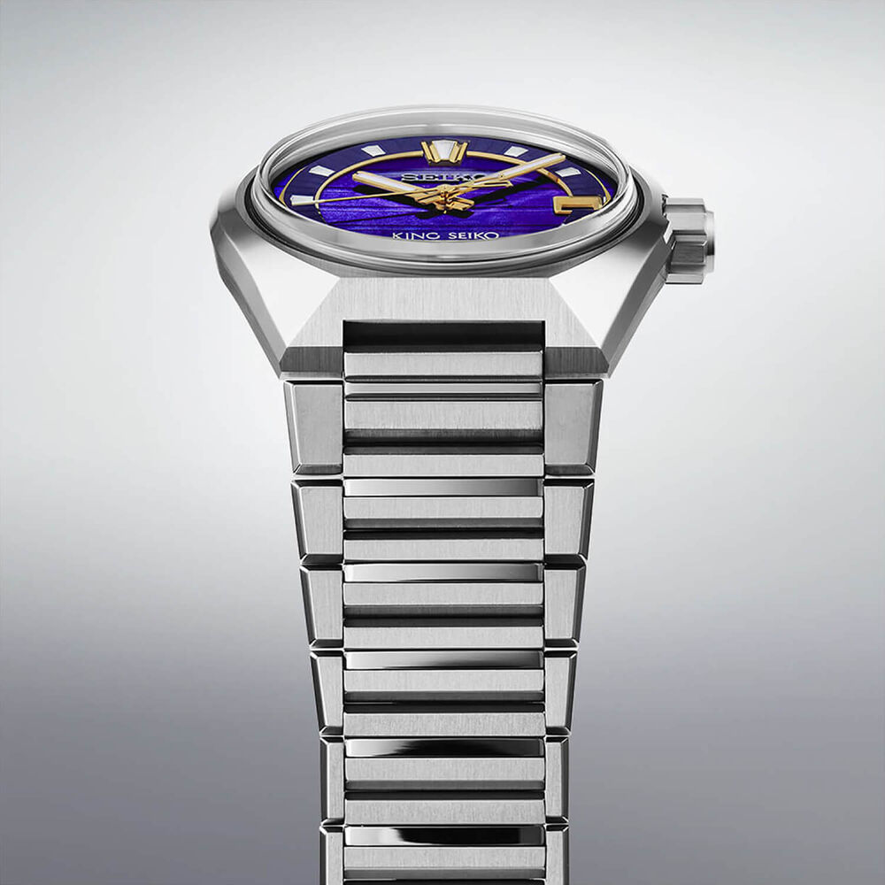Seiko King Seiko VANAC 'Tokyo Twilight' 41mm Purple Dial Steel Bracelet Watch image number 4
