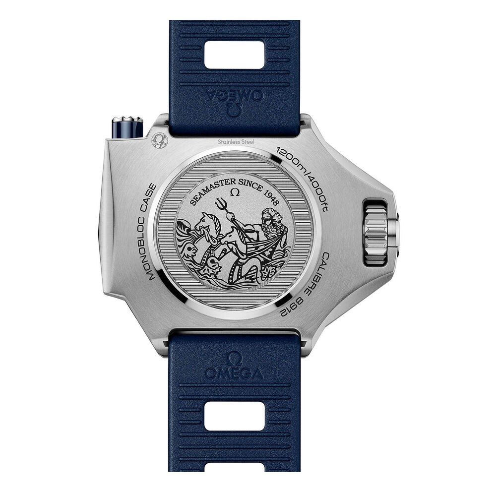 OMEGA Seamaster Ploprof 1200M 55x45mm Summer Blue Dial Blue Rubber Strap Watch image number 2