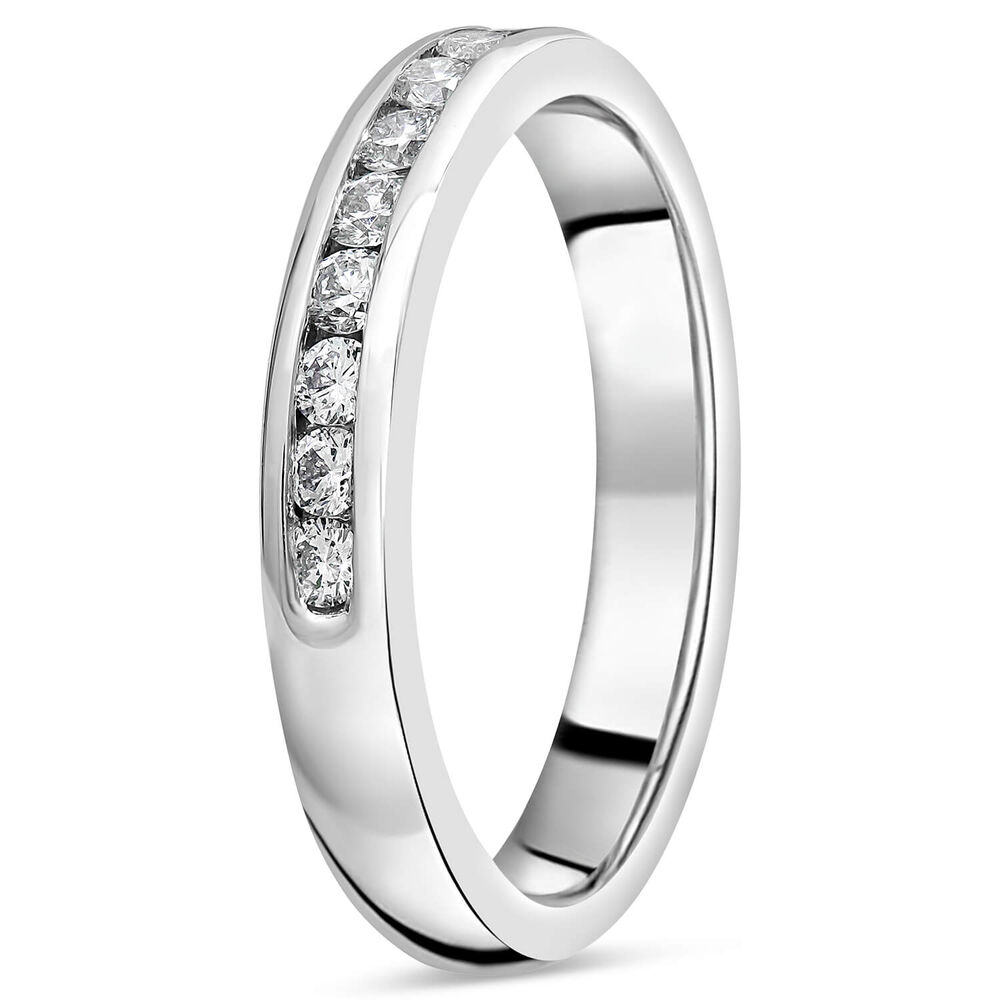 Ladies' platinum 0.50 carat diamond 3mm wedding ring image number 3