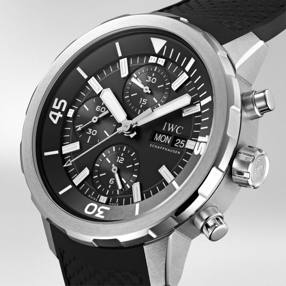 IWC Aquatimer Collection Mens Black Strap Black Dial Watch image number 1