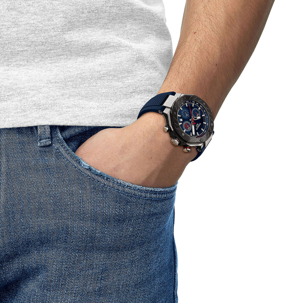 Tissot T-Race MotoGP™ Chronograph 2024 Limited Edition 45mm Blue Dial Silicon Strap Watch image number 7