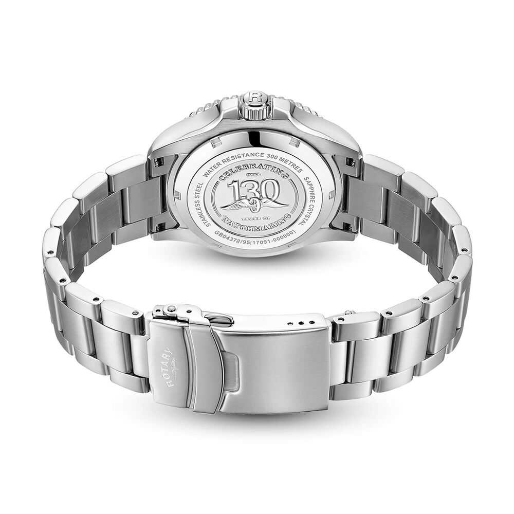 Rotary Seamatic GMT 300M 42mm Black Dial Stainless Steel Bracelet Watch