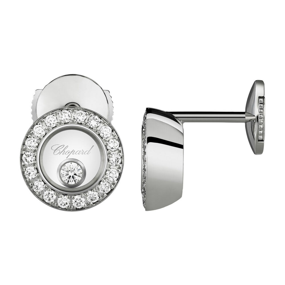 Chopard 18ct White Gold 0.38ct Diamond Icon Round Earrings image number 2
