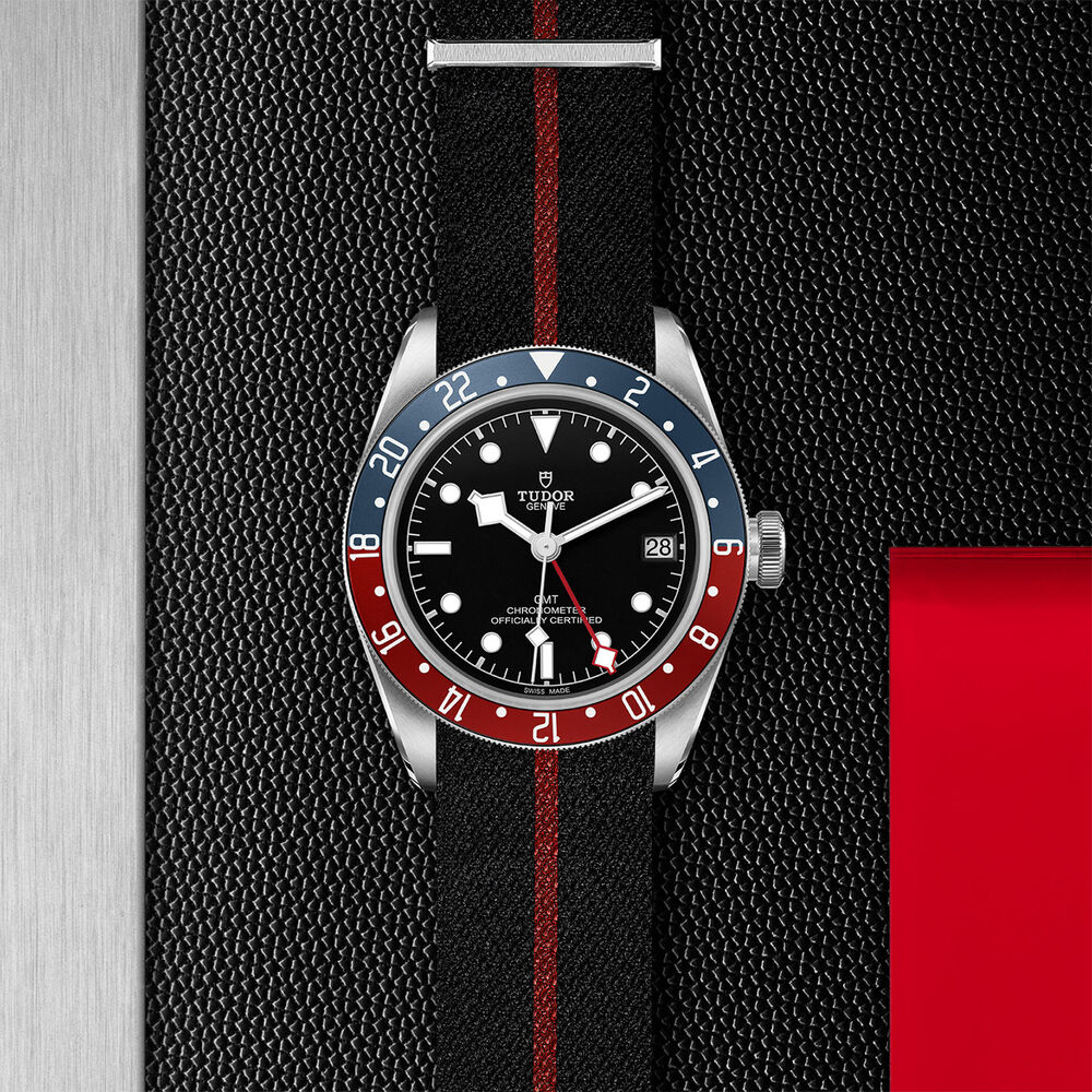 TUDOR Black Bay GMT Black Dial Black Fabric Men's Watch image number 3