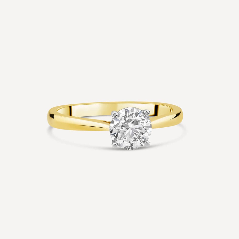 18ct Yellow Gold 1.00ct Round Brilliant Diamond Four Claw Solitaire Ring