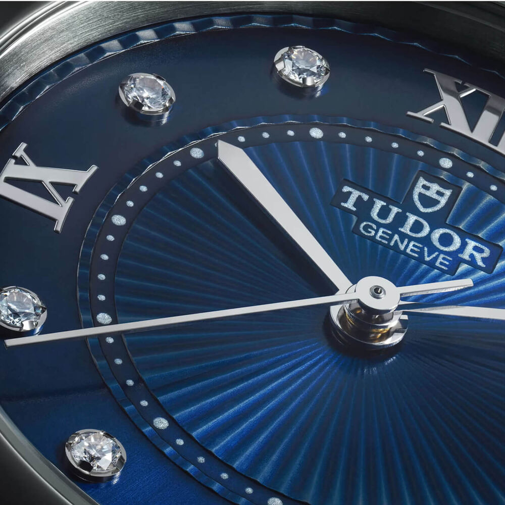 TUDOR Clair De Rose 30mm Blue Dial Diamond Dots Roman Numerals Steel Bracelet Watch image number 1