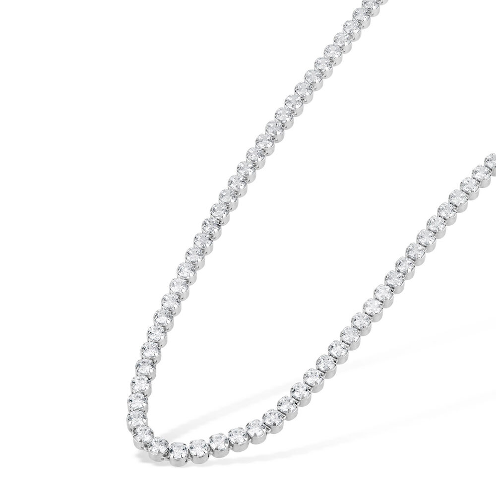 Sterling Silver Single Row Crystal Necklet
