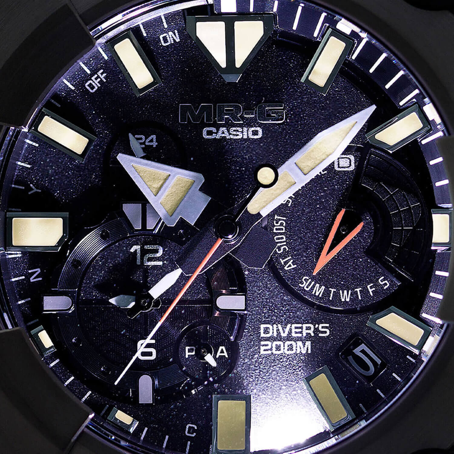 G-SHOCK MR-G 56mm Black Dial Green Resin Strap Watch