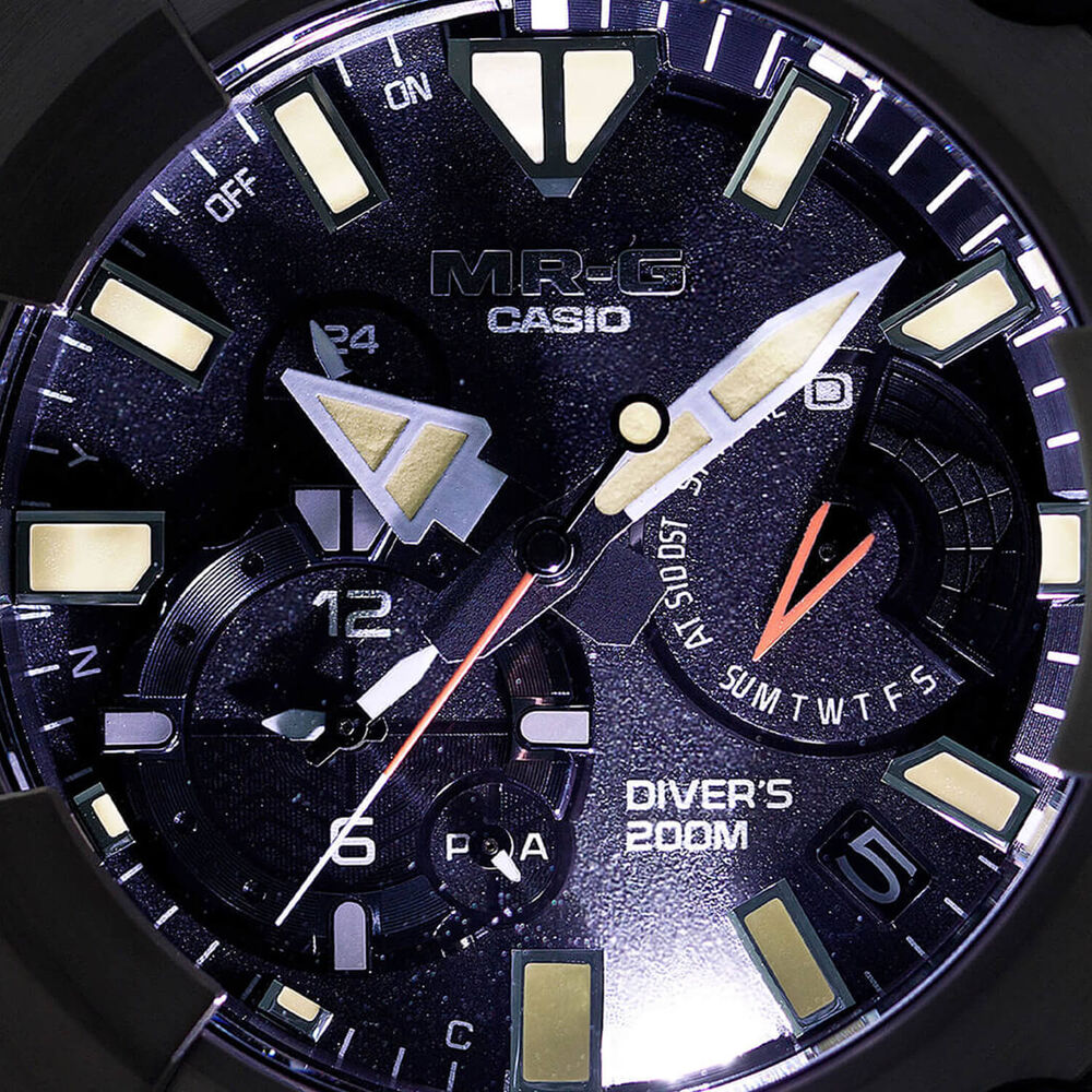 G-SHOCK MR-G 56mm Black Dial Green Resin Strap Watch image number 8