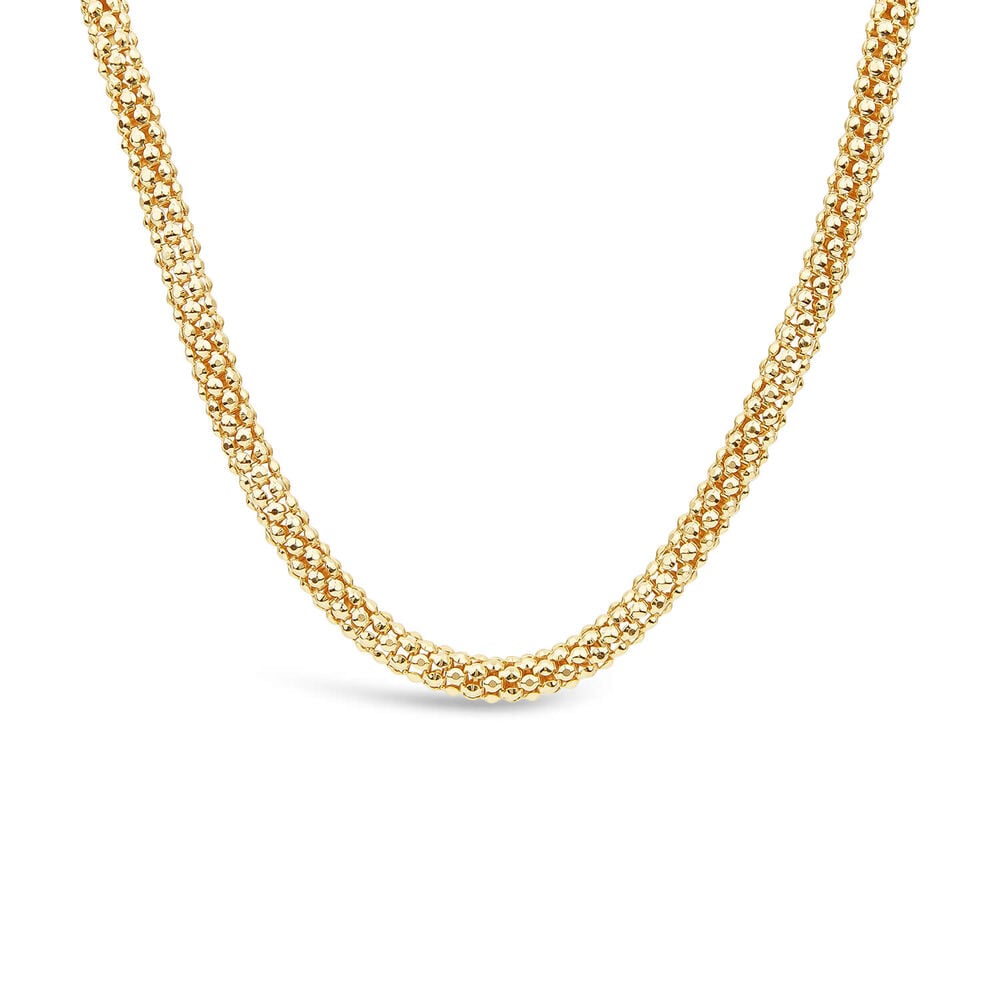Silver & Yellow Gold Plated Popcorn Tube Necklet