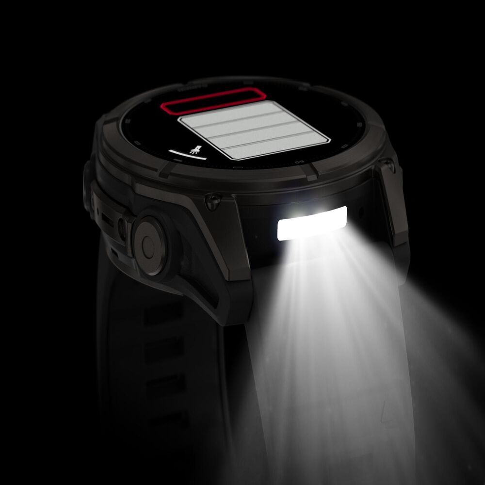 Garmin fenix 9 51mm Carbon Grey DLC Titanium Black Silicone Strap Watch