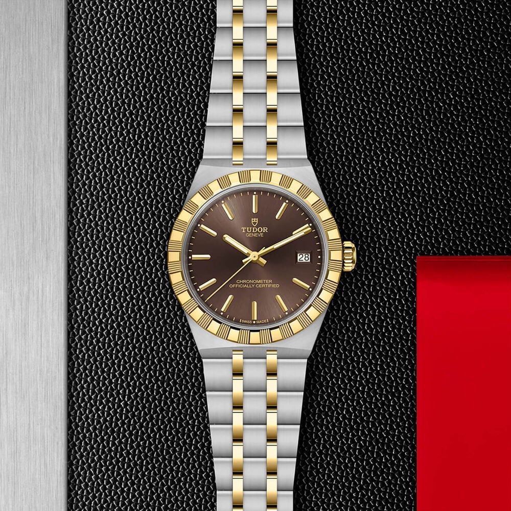 TUDOR Royal 36mm Brown Dial Stainless Steel & Yellow Gold Bracelet Watch