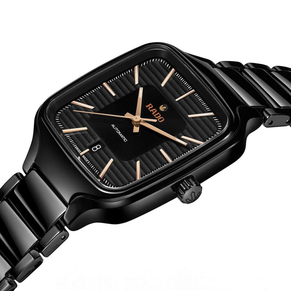 Rado True Square 38mm Black Dial Black Ceramic Case Watch image number 1