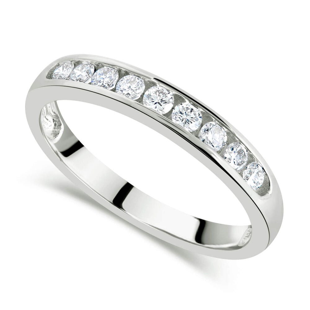 9ct White Gold 0.33ct Nine Stone Channel Ring image number 0