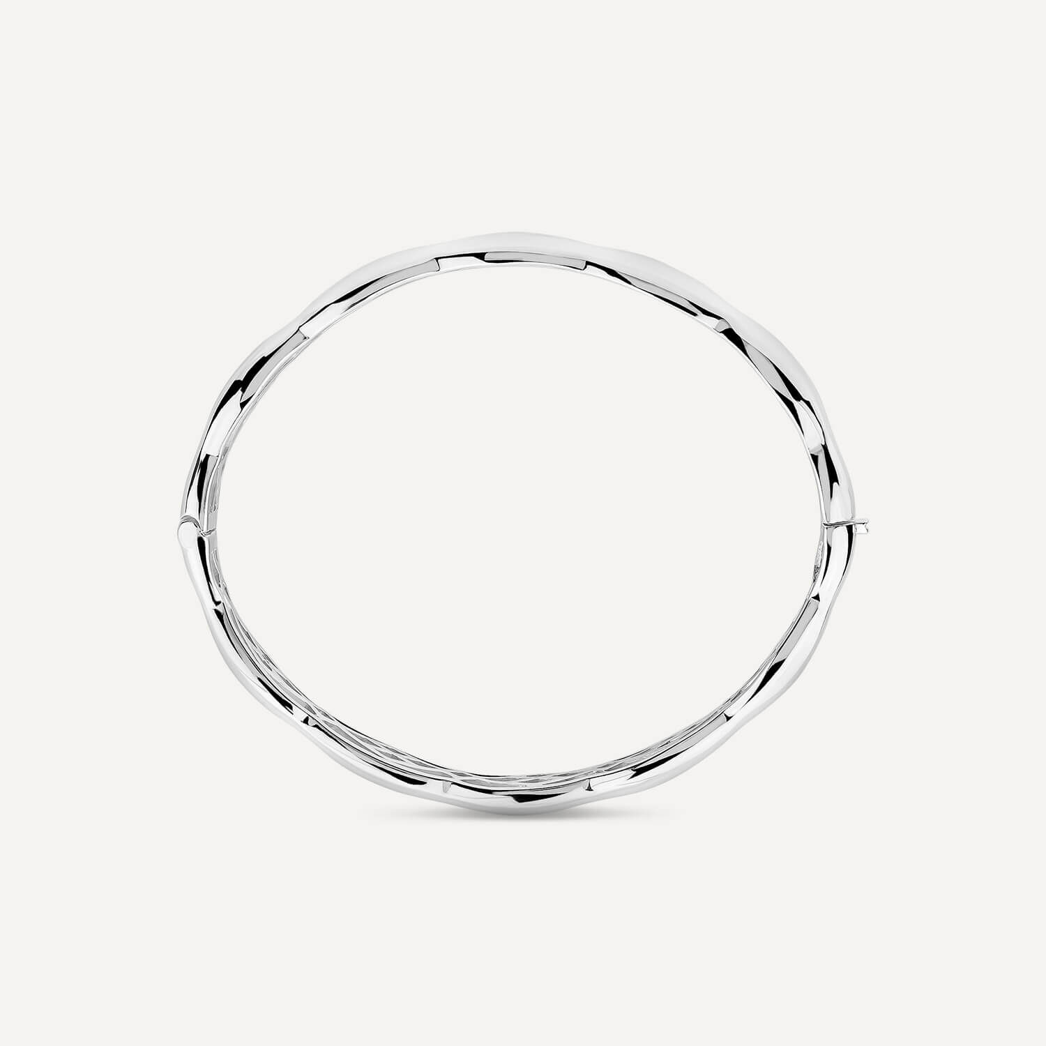 Sterling Silver Polished Wave Bangle