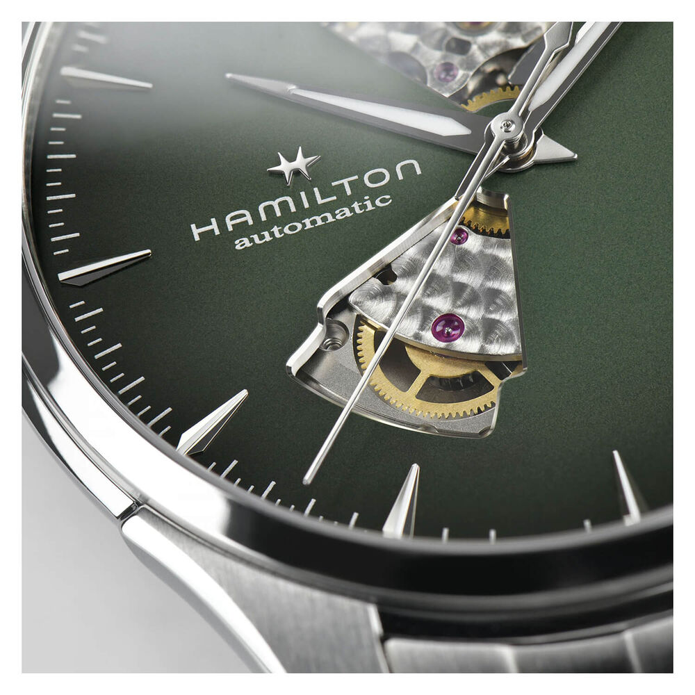 Hamilton Jazzmaster Open Heart 40mm Green Dial Steel Case & Bracelet Watch image number 3