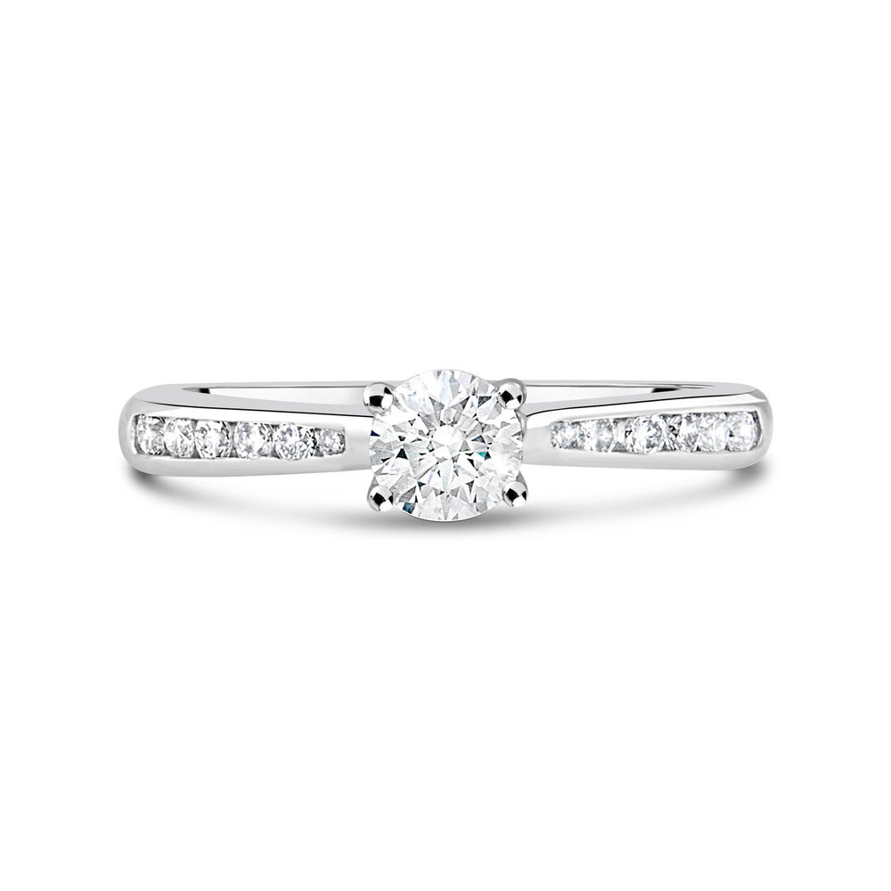Ladies 18ct White Gold Solitaire Engagement Ring image number 1