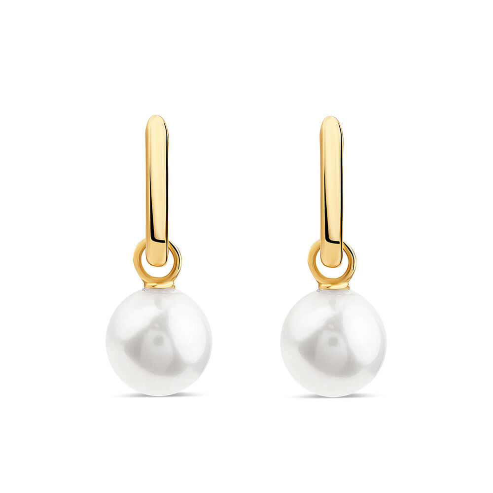 9ct Yellow Gold Freshwater Pearl Drop Earrings image number 0