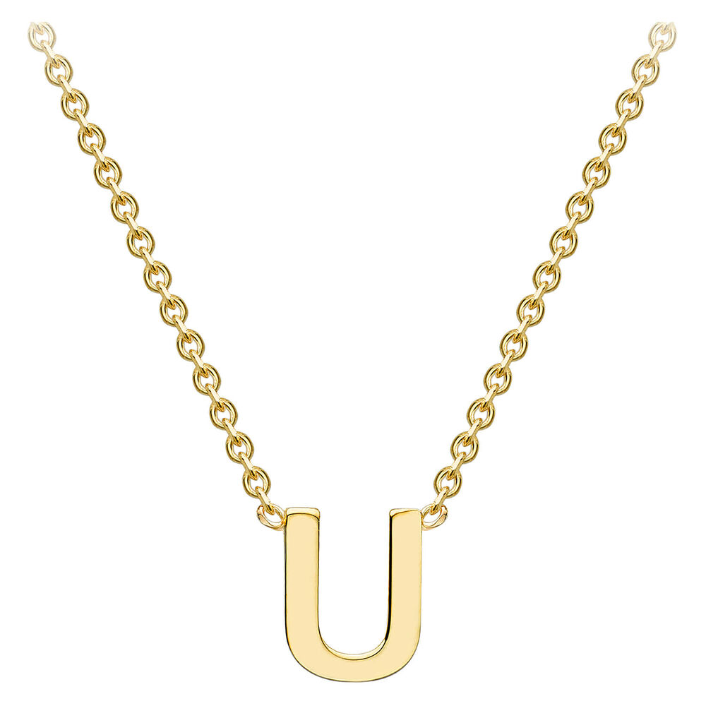 9 Carat Yellow Gold Petite Initial U Necklet image number 1
