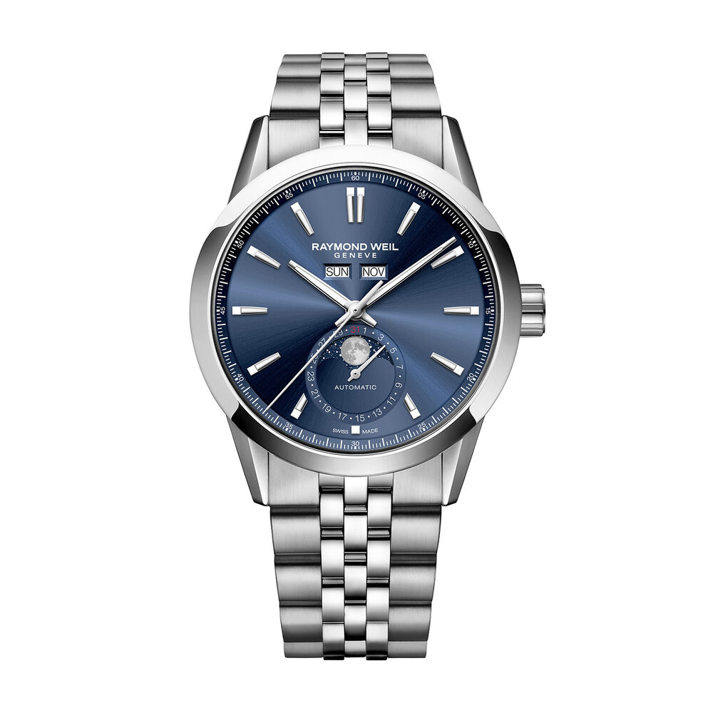 Raymond Weil Freelancer Complete Calendar 40mm Blue Sunray Dial Stainless Steel Bracelet Watch