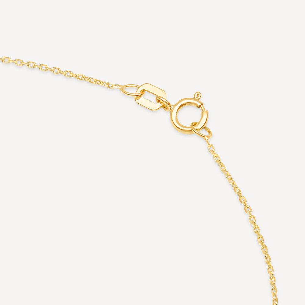 9ct Yellow & White Gold Cubic Zirconia Set Droplet Necklet image number 3