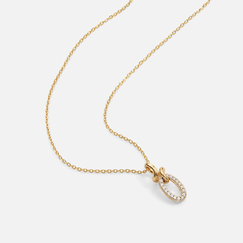 Yellow Gold Plated Vermeil Sterling Silver 0.10ct Lab Grown Diamond Oval Pendant