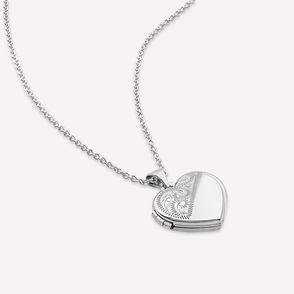 Sterling Silver Heart Locket (Chain Included) image number 5