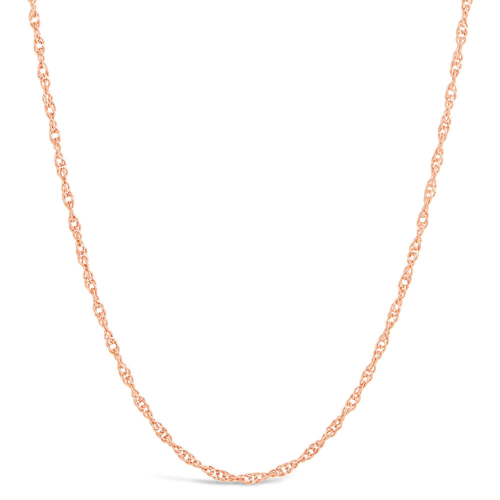 9ct Rose Gold 18' Sing Chain Necklace image number 0
