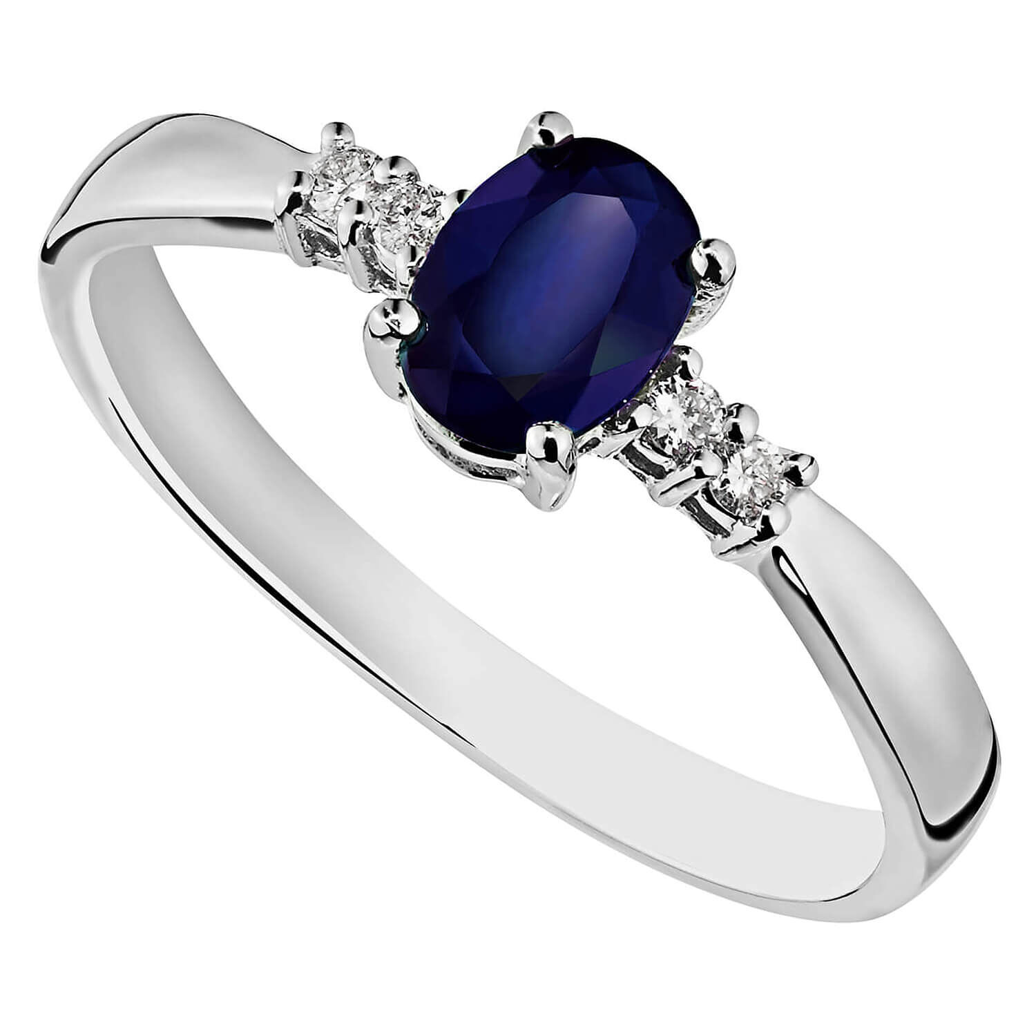 9ct white gold sapphire hotsell and diamond ring