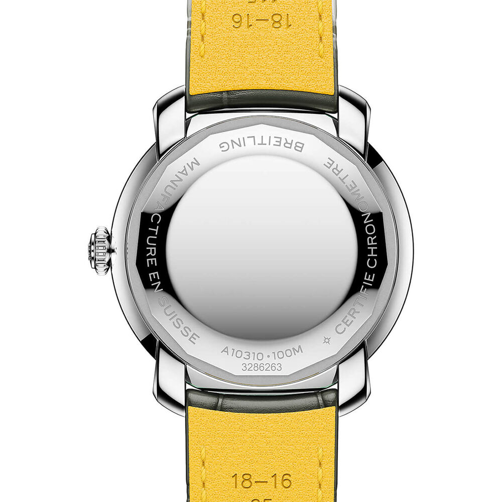 Bretling Lady Premier Automatic 36mm Grey Dial Leather Strap Watch image number 3