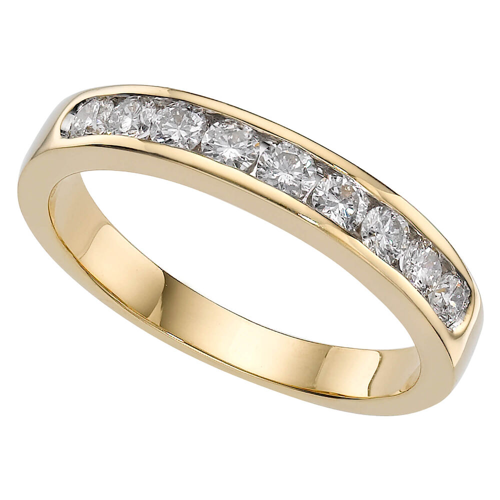 18ct gold 0.50 carat diamond channel-set diamond ring image number 0