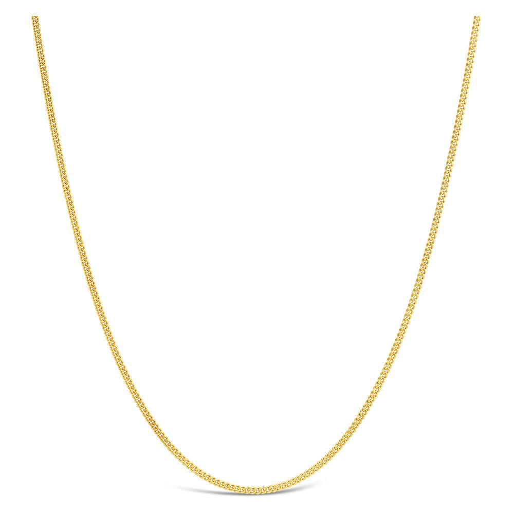9ct Yellow Gold D Cut 18' Light Curb Chain Necklace