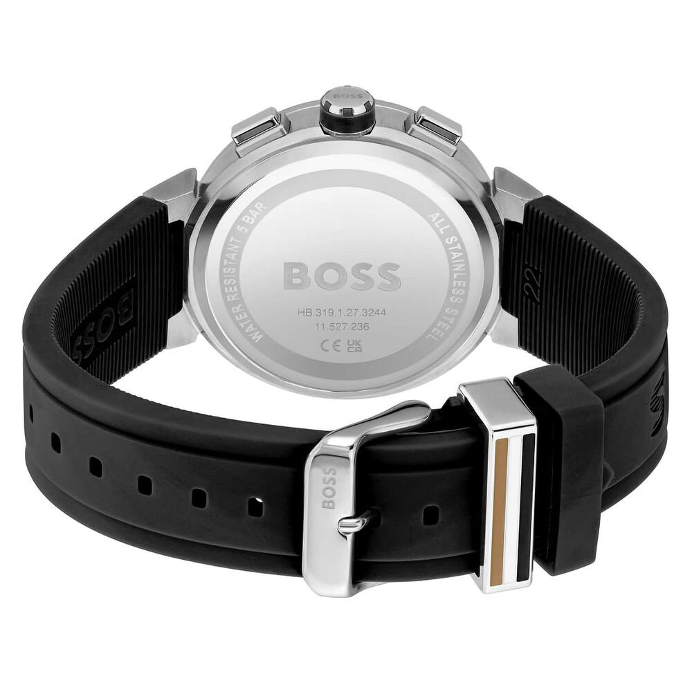 BOSS One 44mm Black Dial Black Rubber Strap Watch image number 1