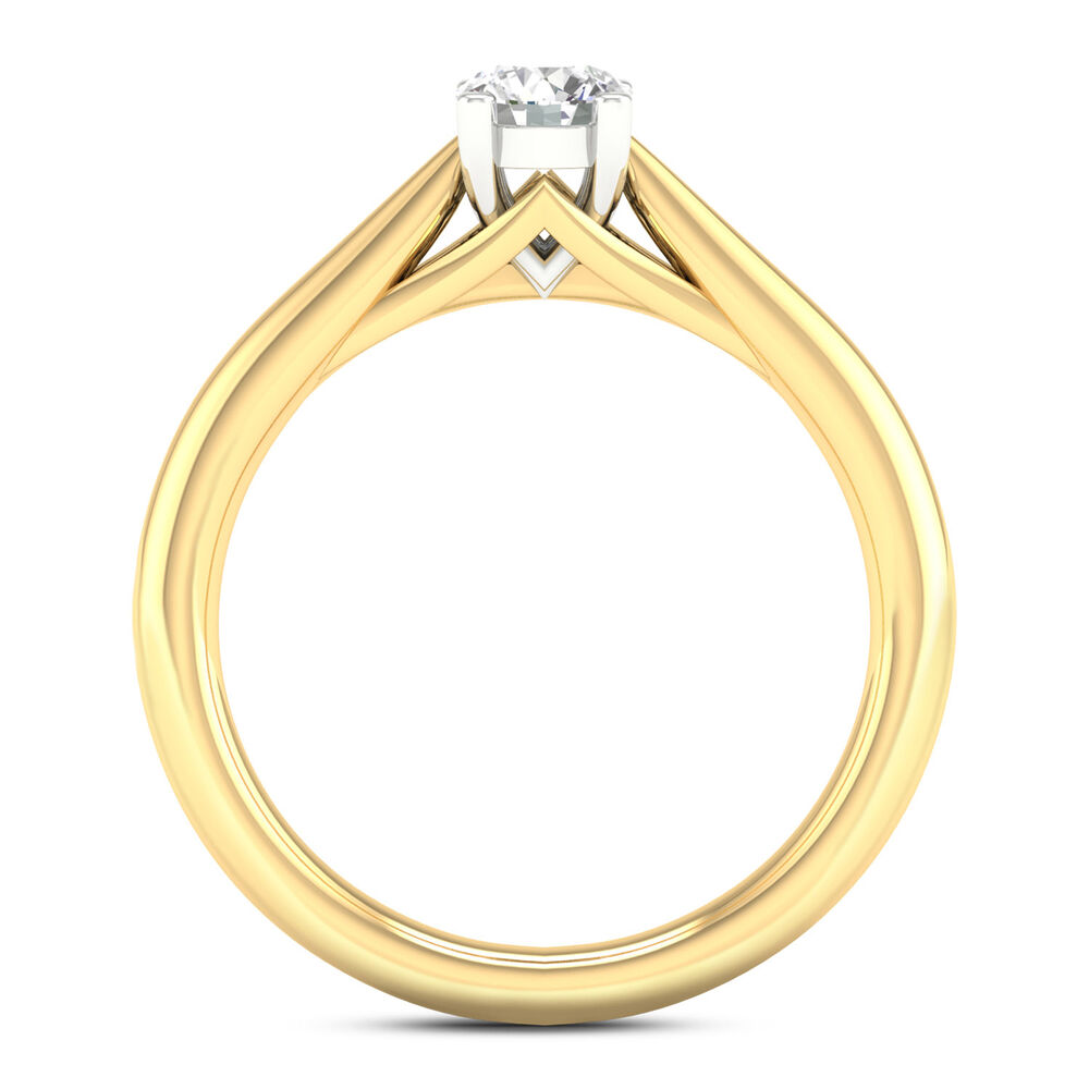 18ct Yellow Gold 0.40ct Round Diamond Orchid Setting Ring image number 2