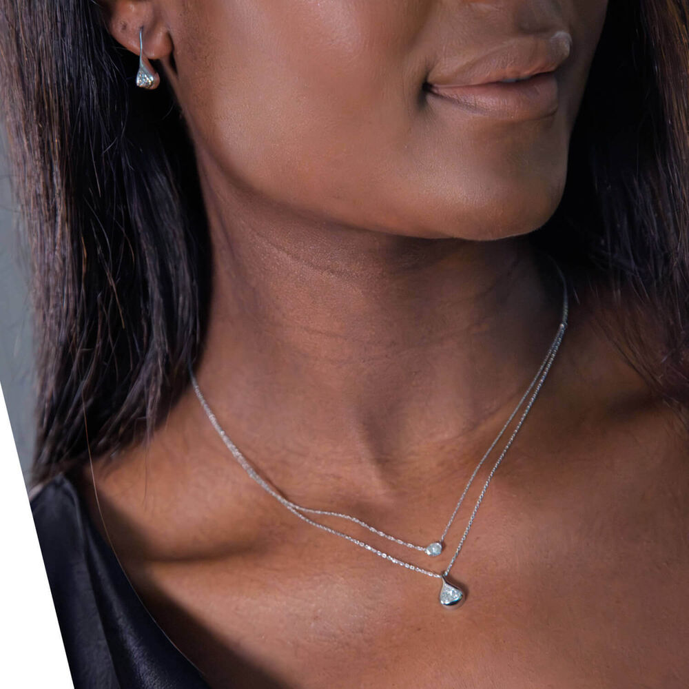 Born Kissed with Diamonds 9ct White Gold Lab Grown 0.20ct Oval Diamond Pendant image number 3