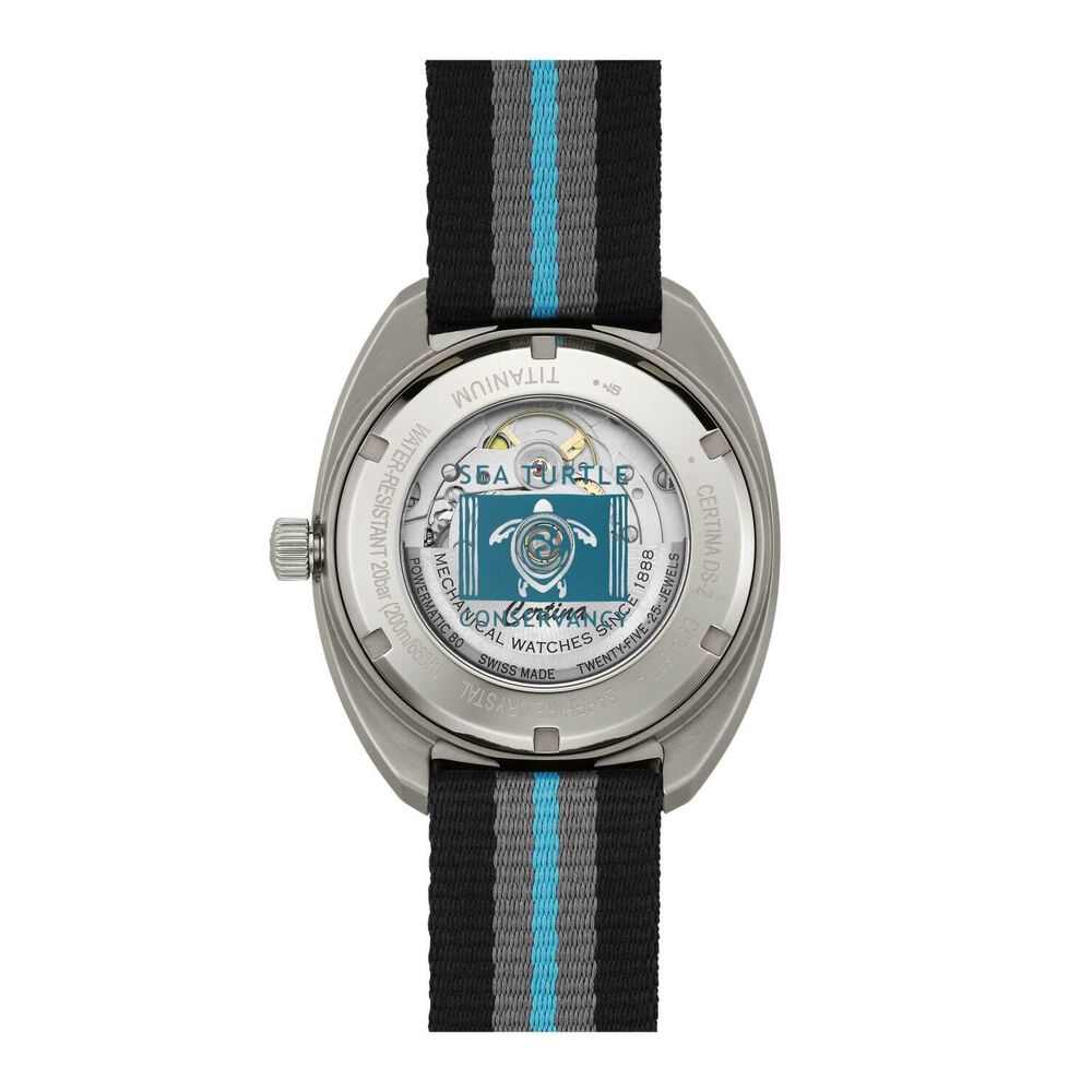 Certina DS-2 41mm Sunray Black  Dial Titanium Case Nato Strap Watch image number 2